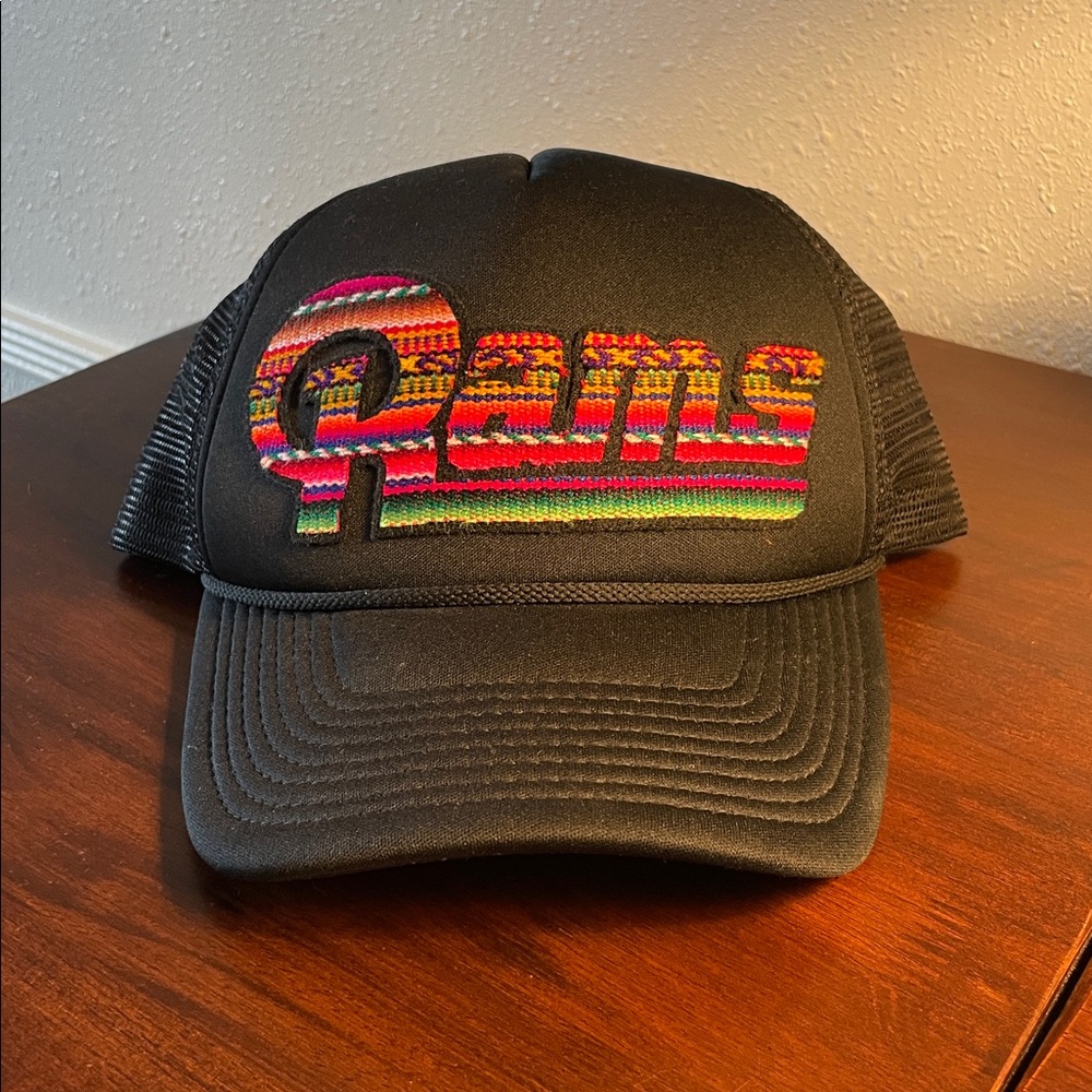 LA Rams Black Mesh Snap Back with Serape Style Patch